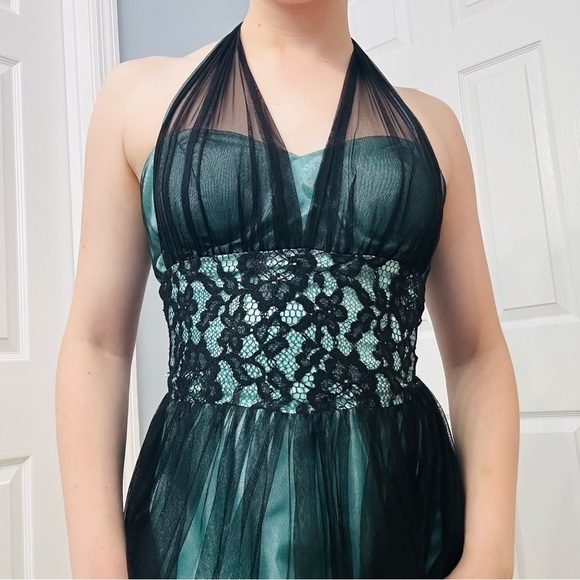 Vintage Cache Dress Cocktail Party Blue Black Fairy Whimsigoth 2 Extra Small - Picture 2 of 9